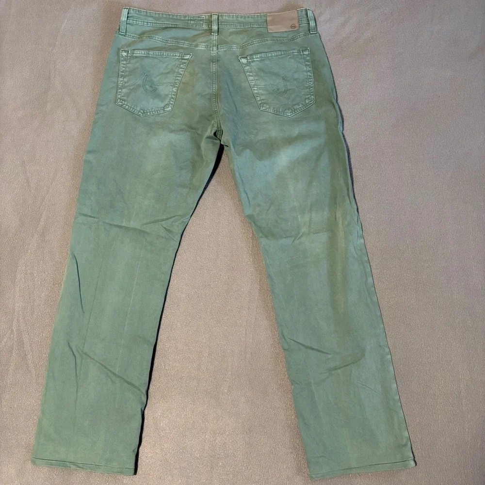 AG Adriano Goldschmied Graduate Pants Mens Fits 38x31 Green Tailored Leg Chino